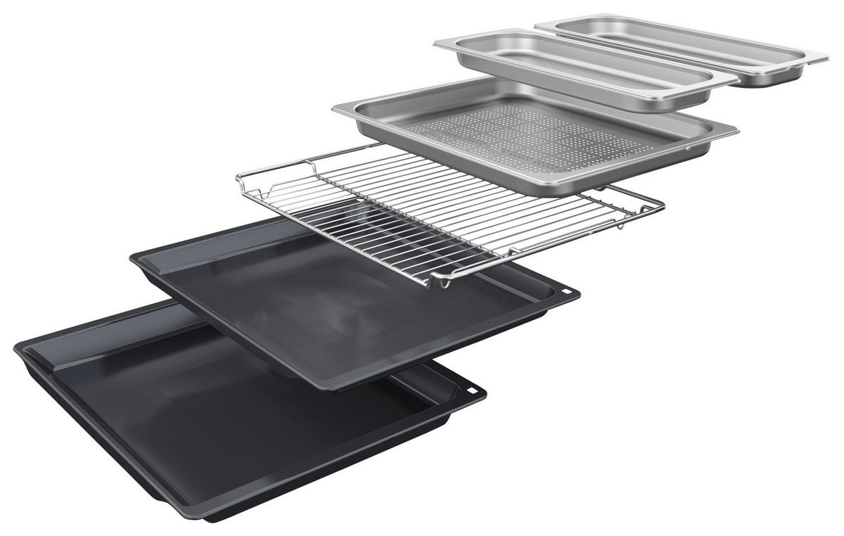 DAMPFBACKOFEN B64FT33N0  - Edelstahlfarben/Schwarz, Basics, Glas/Metall (59,5/59,6/45,8cm) - Neff