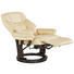 RELAXSESSEL Lederlook Kombination Echtleder/Lederlook Relaxfunktion - Dunkelbraun/Creme, Design, Leder/Holz (78/104-80/90-158cm) - Cantus