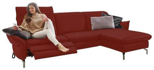 Thumbnail - Livetastic Ecksofa, Rot, Textil, 4-Sitzer, Ottomane rechts, L-Form, 233x179 cm, Made in EU, Hocker erhältlich, motorisch...