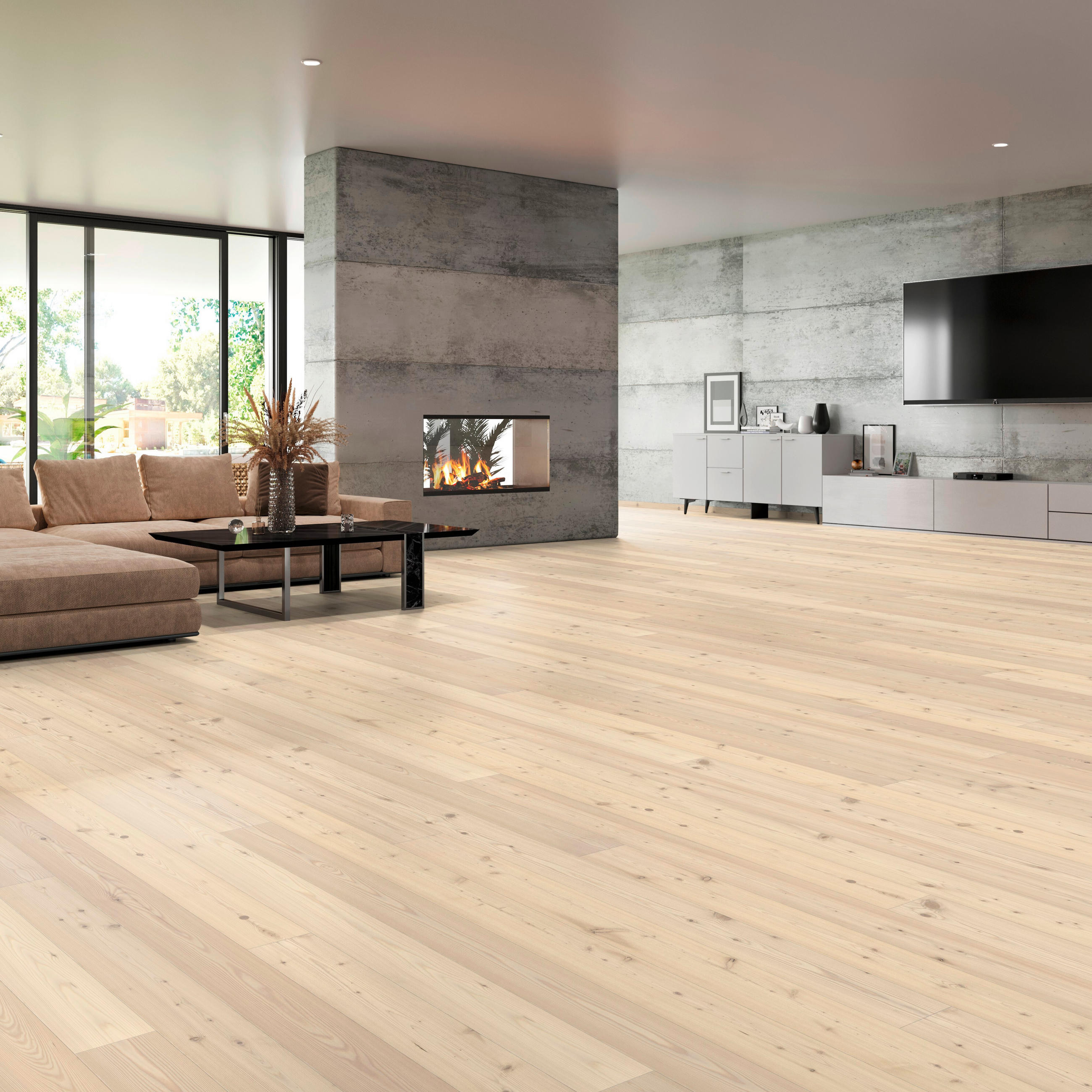 LANDHAUSDIELE Marcanto Lärche Weiss 100016501  per  m² - Design, Holz (241,5/18,2/1,3cm) - Tilo