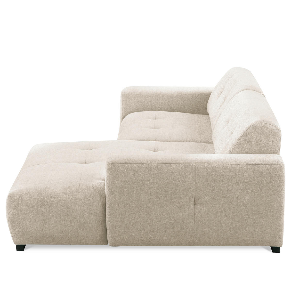 ECKSOFA AUSTIN Beige Flachgewebe Sitztiefenverstellung  - Beige/Schwarz, Design, Kunststoff/Textil (286/169cm) - Livetastic