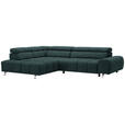 ECKSOFA in Webstoff Dunkelgrün  - Dunkelgrün/Dunkelgrau, Design, Textil/Metall (201/295cm) - Hom`in