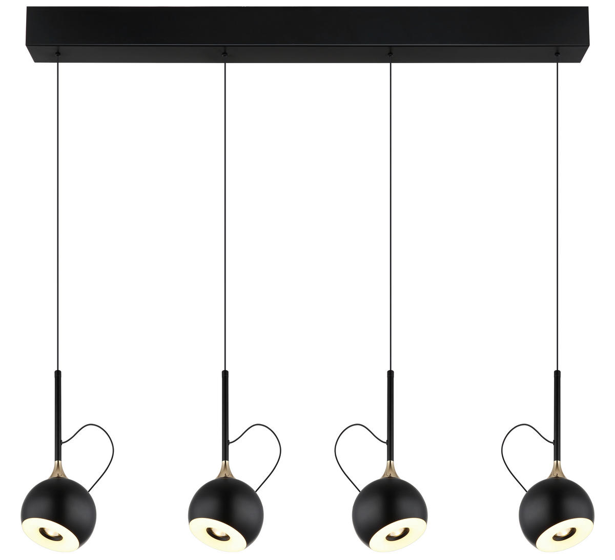 ZÁVĚSNÉ LED SVÍTIDLO, 93/12/150 cm - bílá/černá, Design, kov/plast (93/12/150cm) - Globo