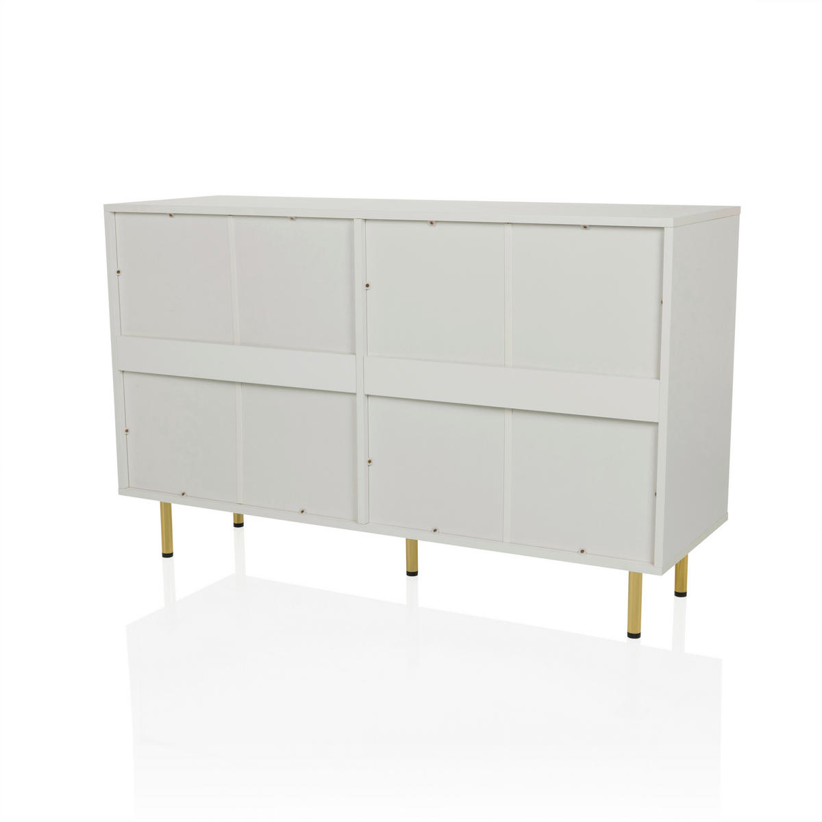 SIDEBOARD  120/75/40 cm 6 Schublade(n)  - Goldfarben/Weiß, MODERN, Holzwerkstoff/Metall (120/75/40cm) - MID.YOU