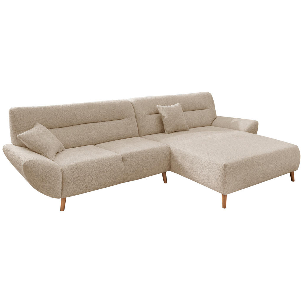 Thumbnail - Mid.you Ecksofa, Beige, Textil, Buche, Uni, 4-Sitzer, Füllung: Schaumstoff, Ottomane rechts, L-Form, 290x166 cm, Made in...