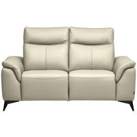2-SITZER-SOFA  in Echtleder Creme   - Creme/Schwarz, Design, Leder/Metall (176/105/98cm) - Belluti