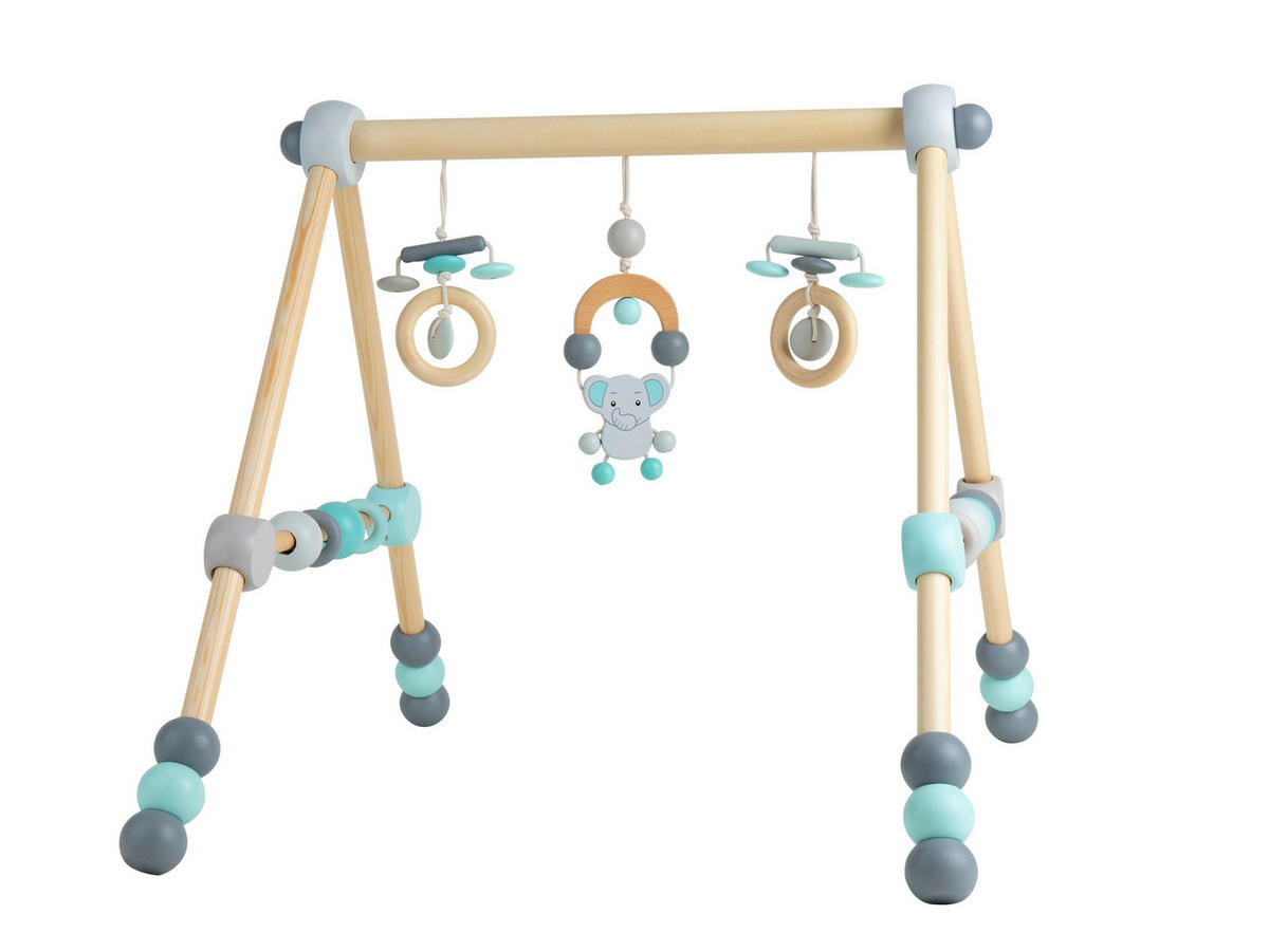 OBLOUK S HRAČKAMI - šedá/modrá, Trend, dřevo (54/64/55cm)