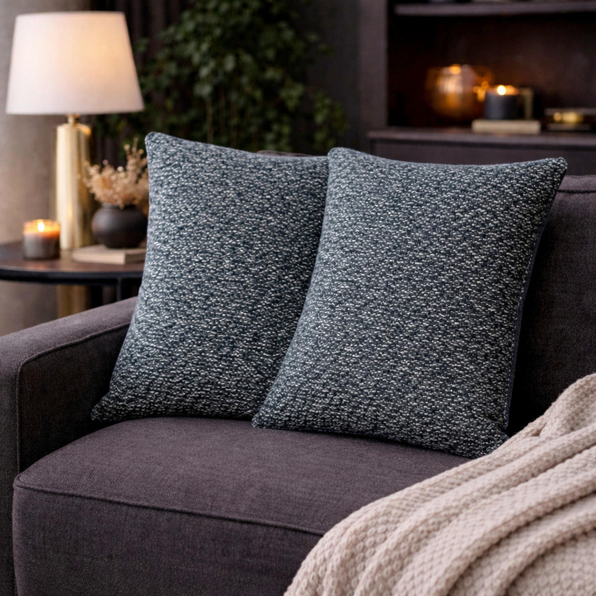 KISSENHÜLLEN-SET FJELLA 40/40 cm  - Blau, Basics, Textil (40/40cm)