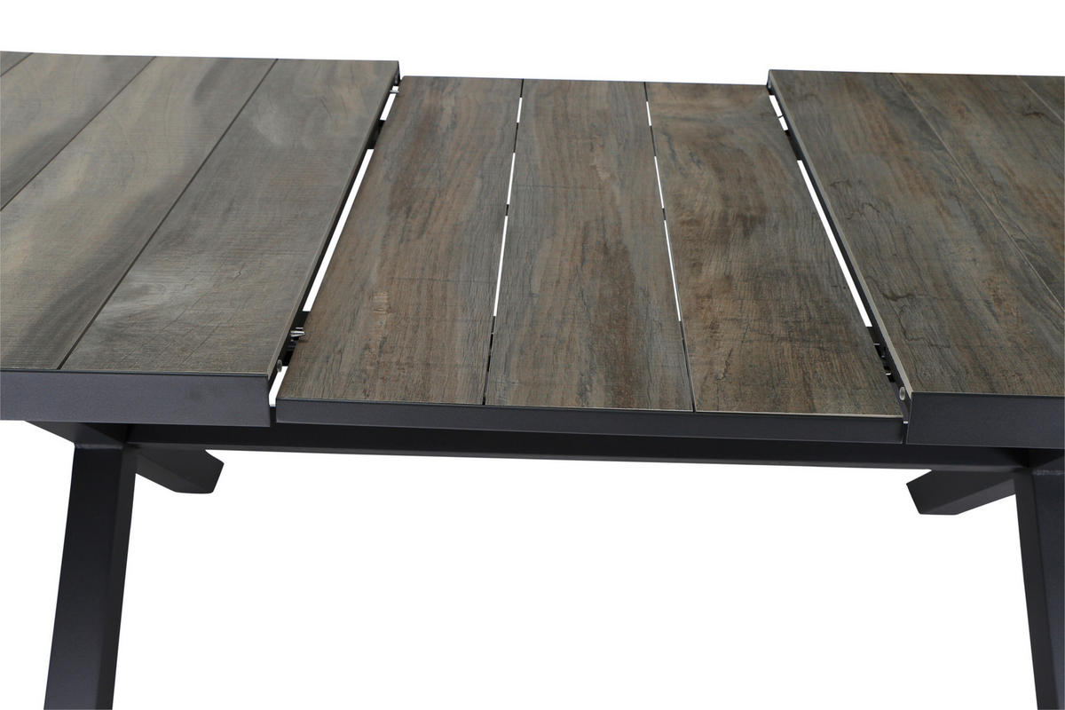 GARTENGARNITUR 5-teilig  - Anthrazit/Grau, Basics, Keramik/Kunststoff (100/109/200cm) - Siena Garden