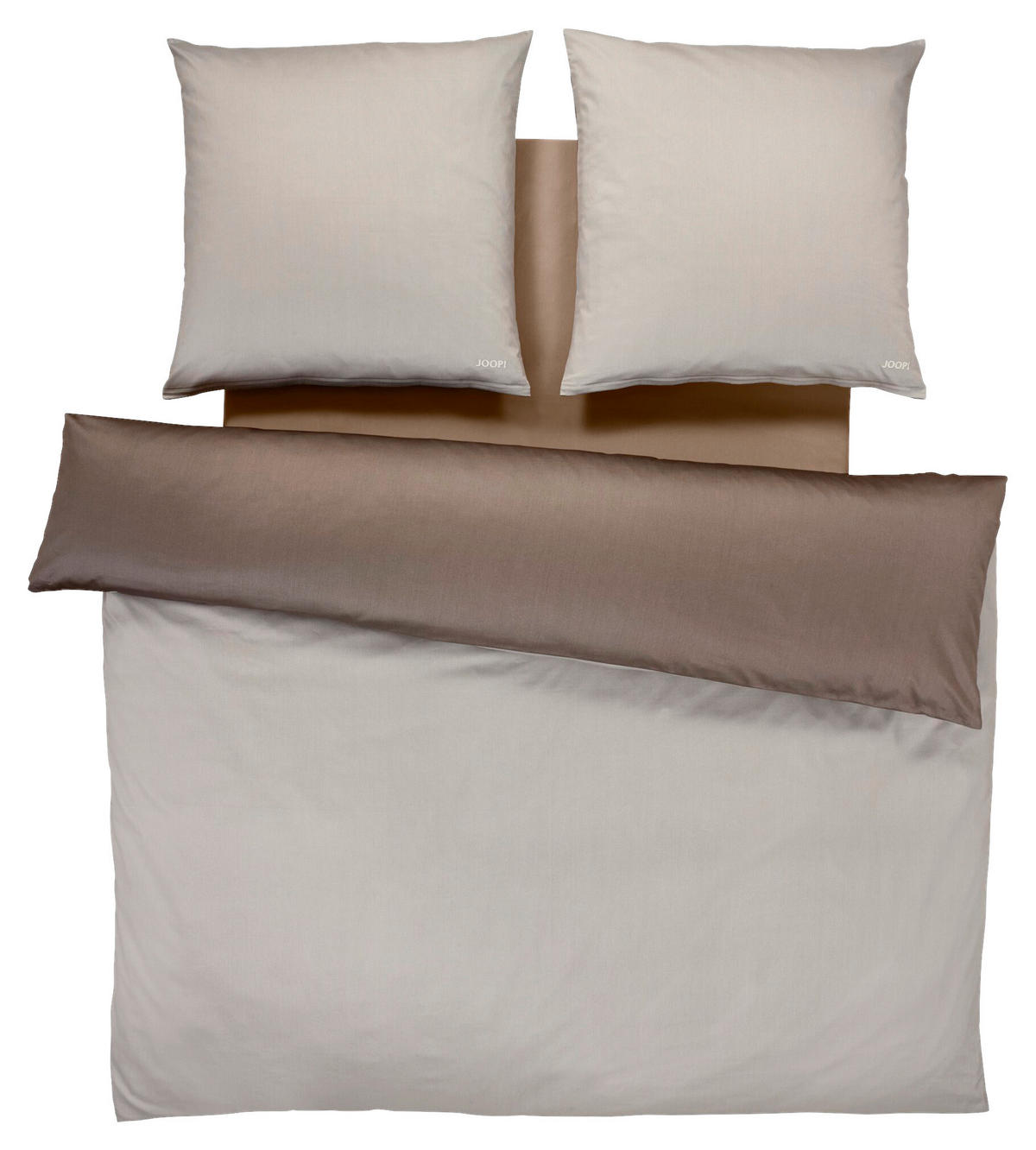 WENDEBETTWÄSCHE 200/200 cm Micro Pattern Makosatin  - Beige/Grau, Basics, Textil (200/200cm) - Joop!