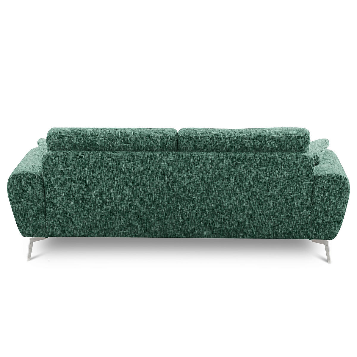 3-SITZER-SOFA SPRING in Webstoff Grün Modern  - Chromfarben/Grün, Design, Textil/Metall (187/85/92cm) - Livetastic