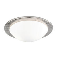 DECKENLEUCHTE 46 W  38/11,5 cm    - Opal/Nickelfarben, LIFESTYLE, Glas/Metall (38/11,5cm) - Fischer & Honsel