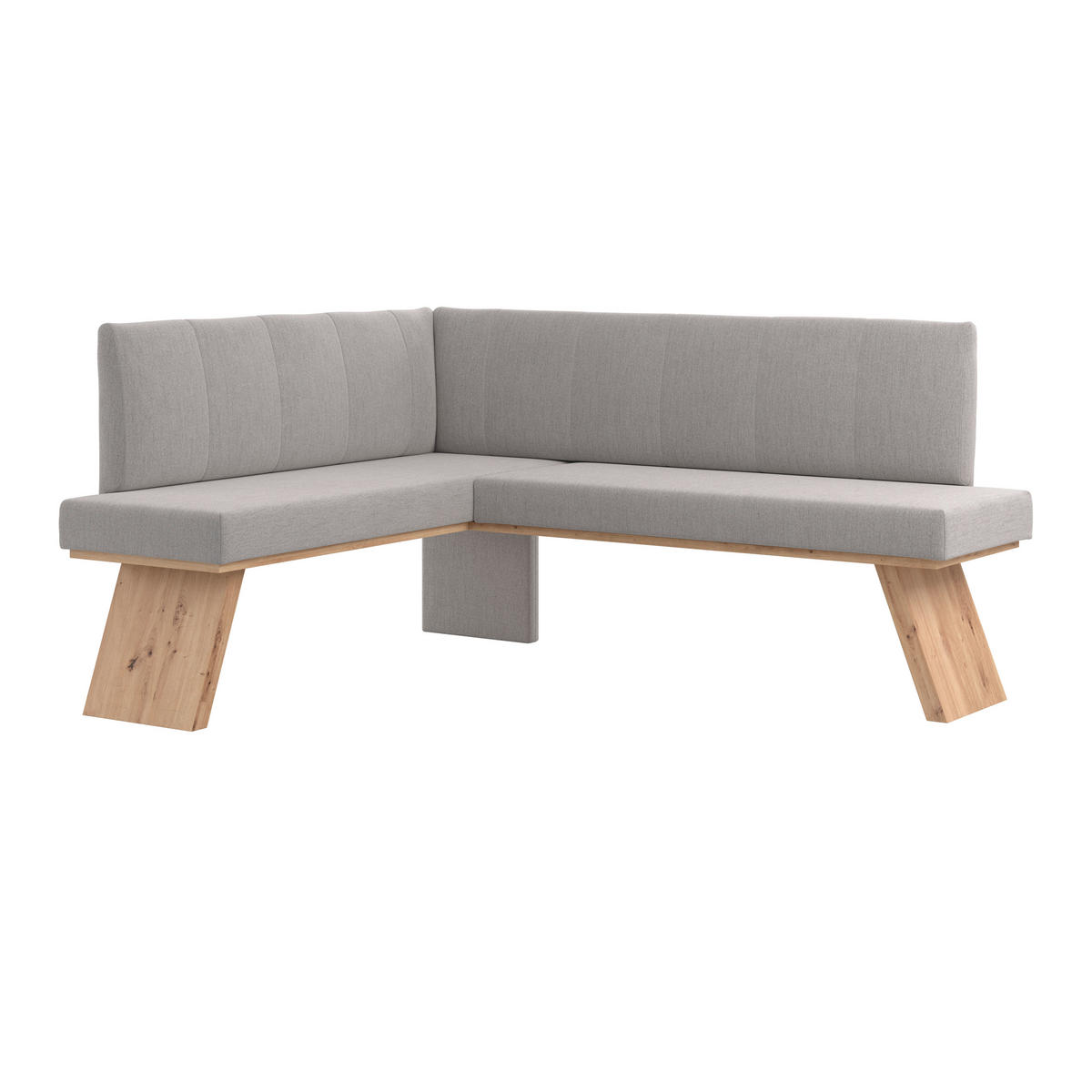 ECKBANK 150/185 cm Webstoff Hellgrau   - Eichefarben/Hellgrau, KONVENTIONELL, Textil (150/185cm) - Livetastic