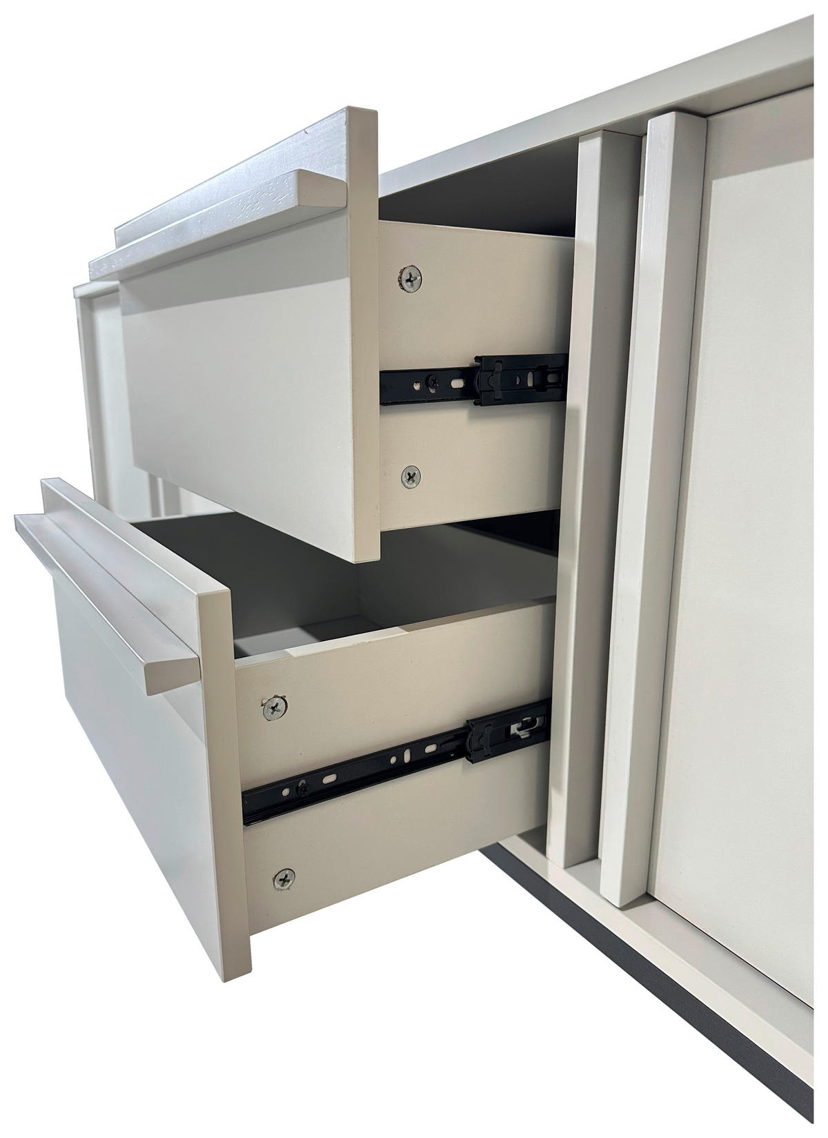 LOWBOARD WABI  in 180/60,5/40 cm  - Hellgrau/Schwarz, Design, Holz/Holzwerkstoff (180/60,5/40cm) - Xora