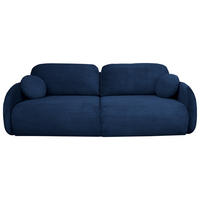 SCHLAFSOFA  mit Liegefunktion, Schlafen auf Sitzhöhe, Rücken echt Chenille Blau  - Blau/Schwarz, KONVENTIONELL, Kunststoff/Textil (222/90/100cm) - Carryhome
