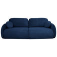 SCHLAFSOFA  mit Liegefunktion, Schlafen auf Sitzhöhe, Rücken echt Chenille Blau  - Blau/Schwarz, KONVENTIONELL, Kunststoff/Textil (222/90/100cm) - Carryhome