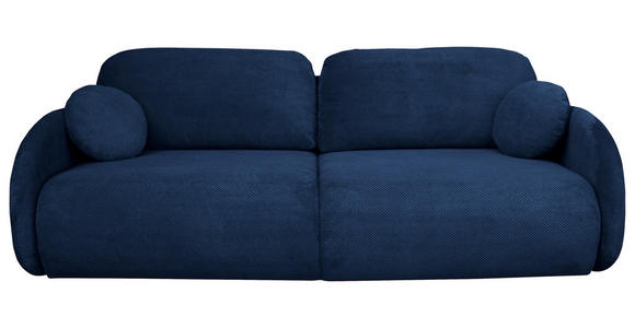 SCHLAFSOFA  mit Liegefunktion, Schlafen auf Sitzhöhe, Rücken echt Chenille Blau  - Blau/Schwarz, KONVENTIONELL, Kunststoff/Textil (222/90/100cm) - Carryhome