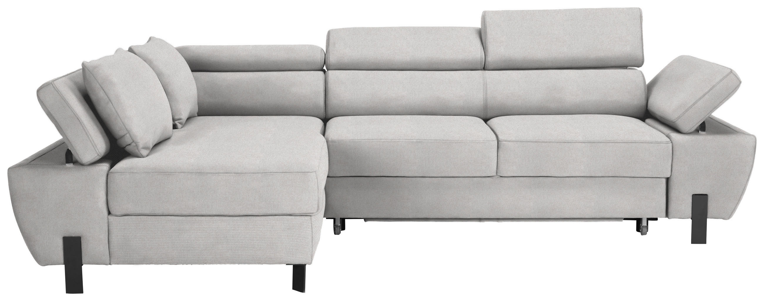 HÖRNSOFFA i vävt tyg ljusgrå  - ljusgrå/svart, Modern, metall/textil (93/90/277cm) - MID.YOU