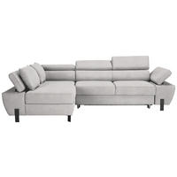 HÖRNSOFFA i vävt tyg ljusgrå  - ljusgrå/svart, Modern, metall/textil (189/90/277cm) - MID.YOU