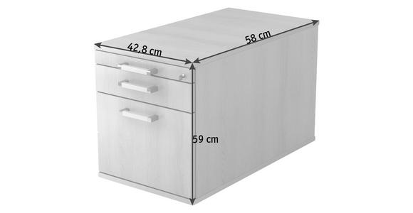 ROLLCONTAINER 42,8/59/58 cm  - Chromfarben/Eichefarben, KONVENTIONELL, Holzwerkstoff/Kunststoff (42,8/59/58cm) - Venda