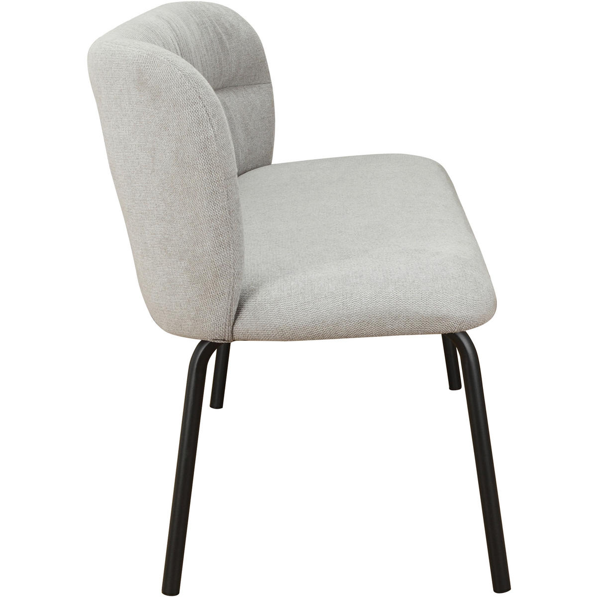 SITZBANK 160/78/55 cm Webstoff Grau  - Schwarz/Grau, MODERN, Textil/Metall (160/78/55cm) - MID.YOU