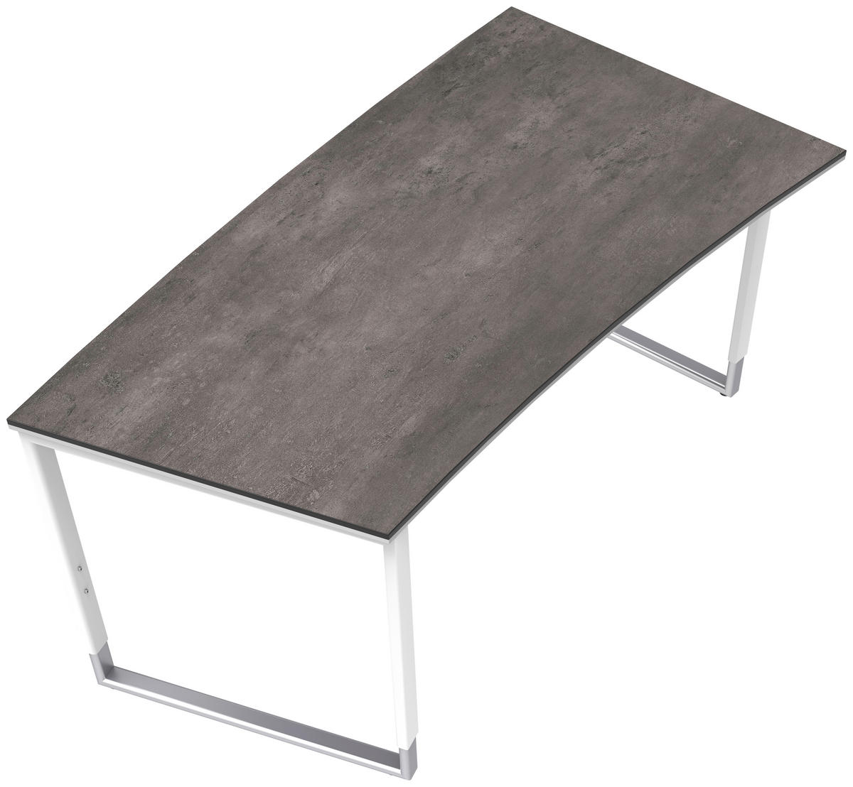 SCHREIBTISCH 200/100/68-82 cm  in Grau, Weiß, Alufarben  - Alufarben/Weiß, Design, Holzwerkstoff/Metall (200/100/68-82cm) - Moderano