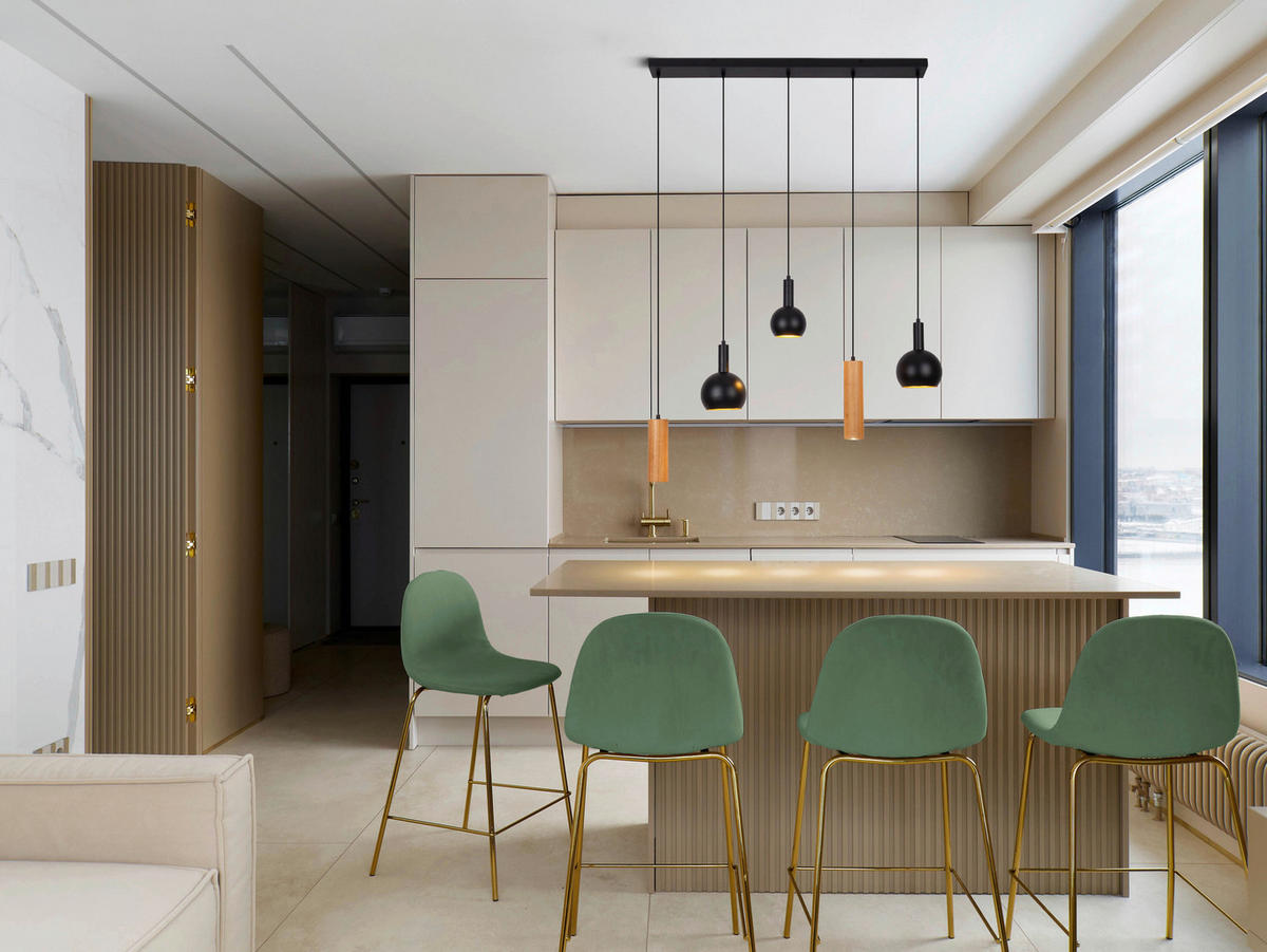 PENDELLEUCHTE CUSCO   - Schwarz/Naturfarben, Design, Metall (95cm) - Näve