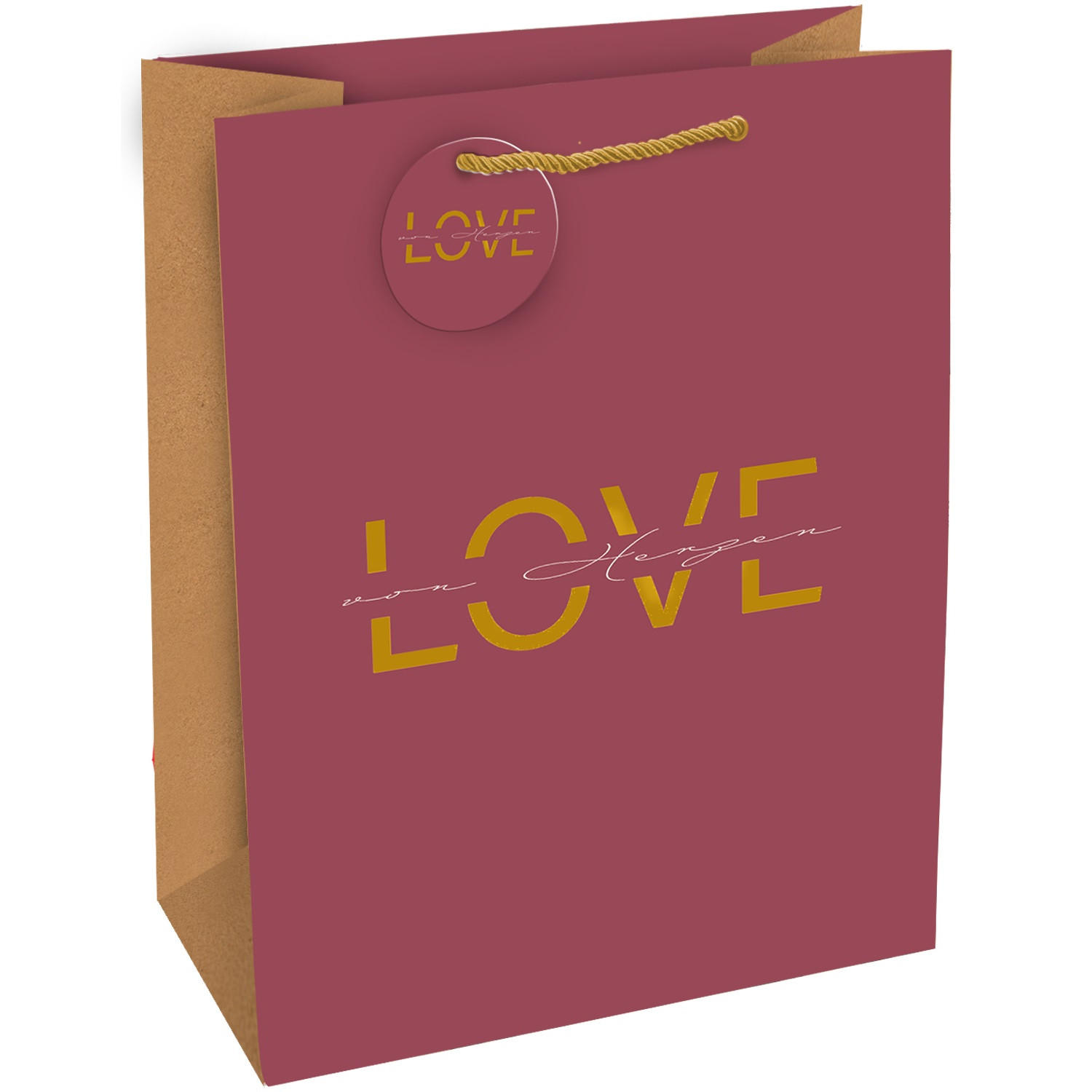 GESCHENKTASCHE  - Bordeaux, Basics, Papier (26/33,5/13,5cm)
