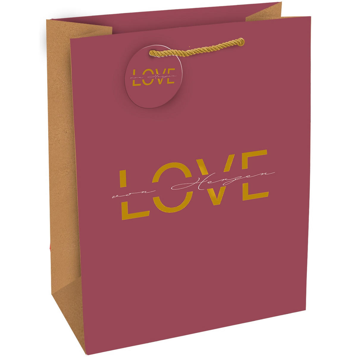 GESCHENKTASCHE  - Bordeaux, Basics, Papier (26/33,5/13,5cm)