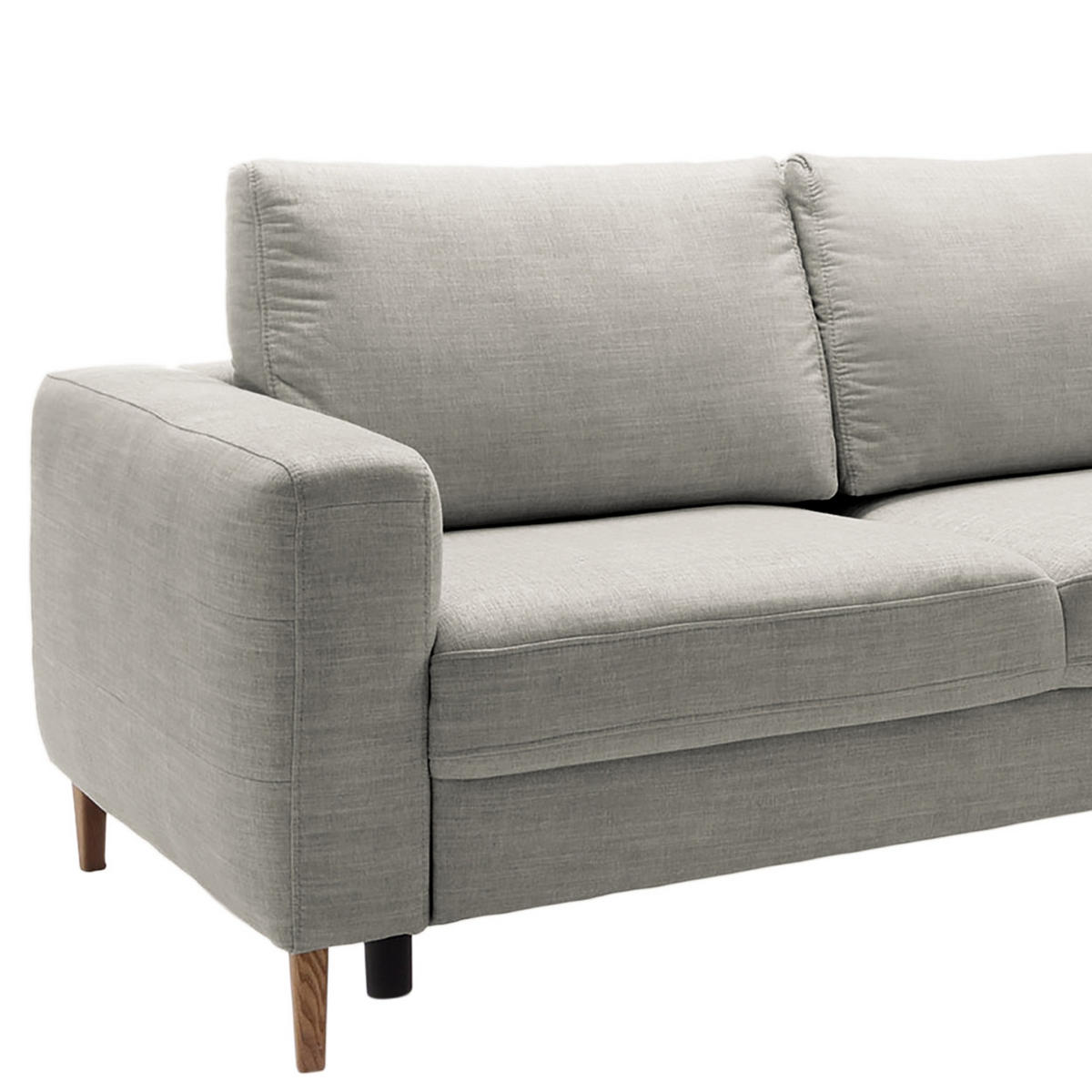 ECKSOFA in Webstoff Grau  - Eschefarben/Grau, Modern, Holz/Textil (260/90/204cm) - Trendmanufaktur