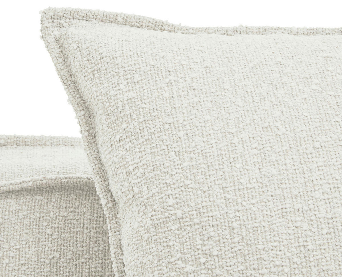 HUSSEN-SESSEL in Bouclé Weiss  - Weiss/Schwarz, Trend, Kunststoff/Textil (129/92/105cm) - Livetastic