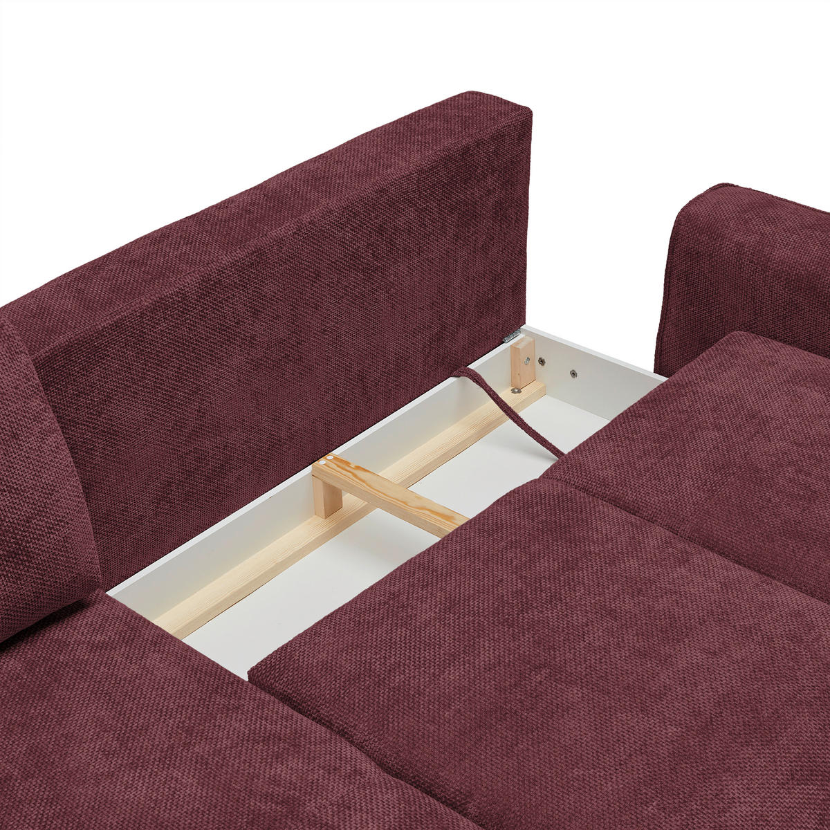 HÖRNSOFFA i vävt tyg bordeaux  - bordeaux/svart, Modern, metall/textil (164/255cm) - MID.YOU