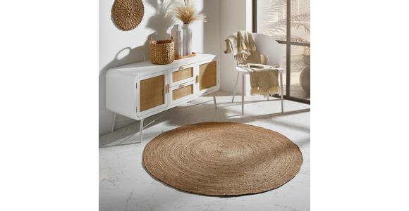 JUTETEPPICH 120 cm Agra Naturfarben  - Naturfarben, Natur, Textil (120cm) - Linea Natura