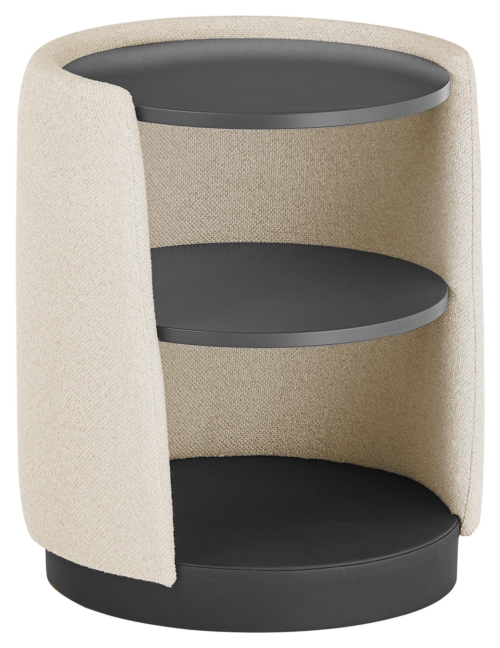 NACHTSCHRANK 48/57,5/48 cm Fichte, Kiefer Schichtholz, Sperrholz, Hartholz  - Creme/Schwarz, Design, Holz/Holzwerkstoff (48/57,5/48cm) - Dieter Knoll