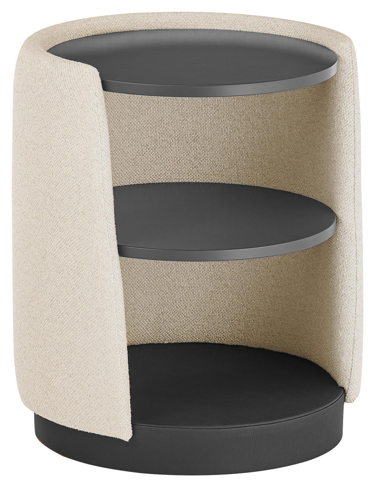 NACHTSCHRANK 48/57,5/48 cm Fichte, Kiefer Schichtholz, Sperrholz, Hartholz  - Creme/Schwarz, Design, Holz/Holzwerkstoff (48/57,5/48cm) - Dieter Knoll