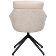 ARMLEHNSTUHL  Sitzfläche 360° drehbar, inklusive Armlehnen, automatische Rückholfunktion Webstoff Echtleder  - Beige/Schwarz, Design, Leder/Textil (62/85,5/65cm) - Dieter Knoll