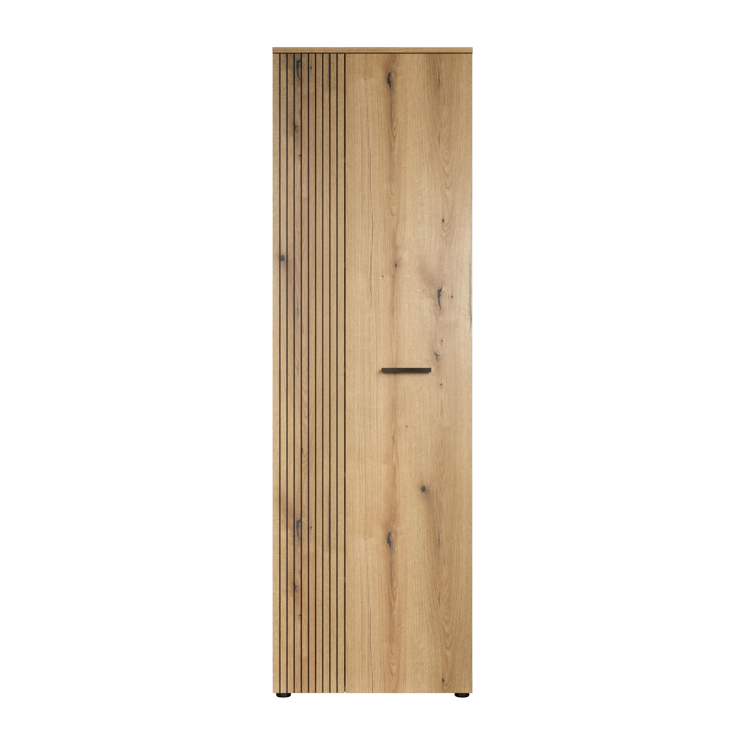 GARDEROBENSCHRANK PUREBLISS  in 60/196/36 cm  - Eichefarben/Schwarz, Basics, Holzwerkstoff/Kunststoff (60/196/36cm) - MID.YOU