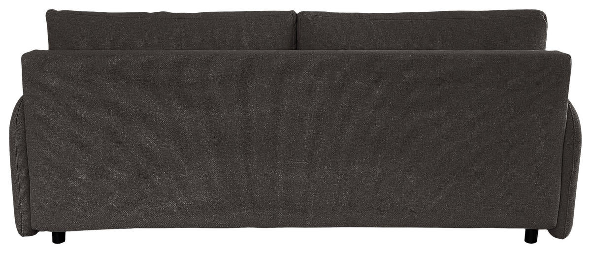 SCHLAFSOFA Flachgewebe Grau  - Schwarz/Naturfarben, Design, Holz/Kunststoff (206/88/93cm) - MID.YOU