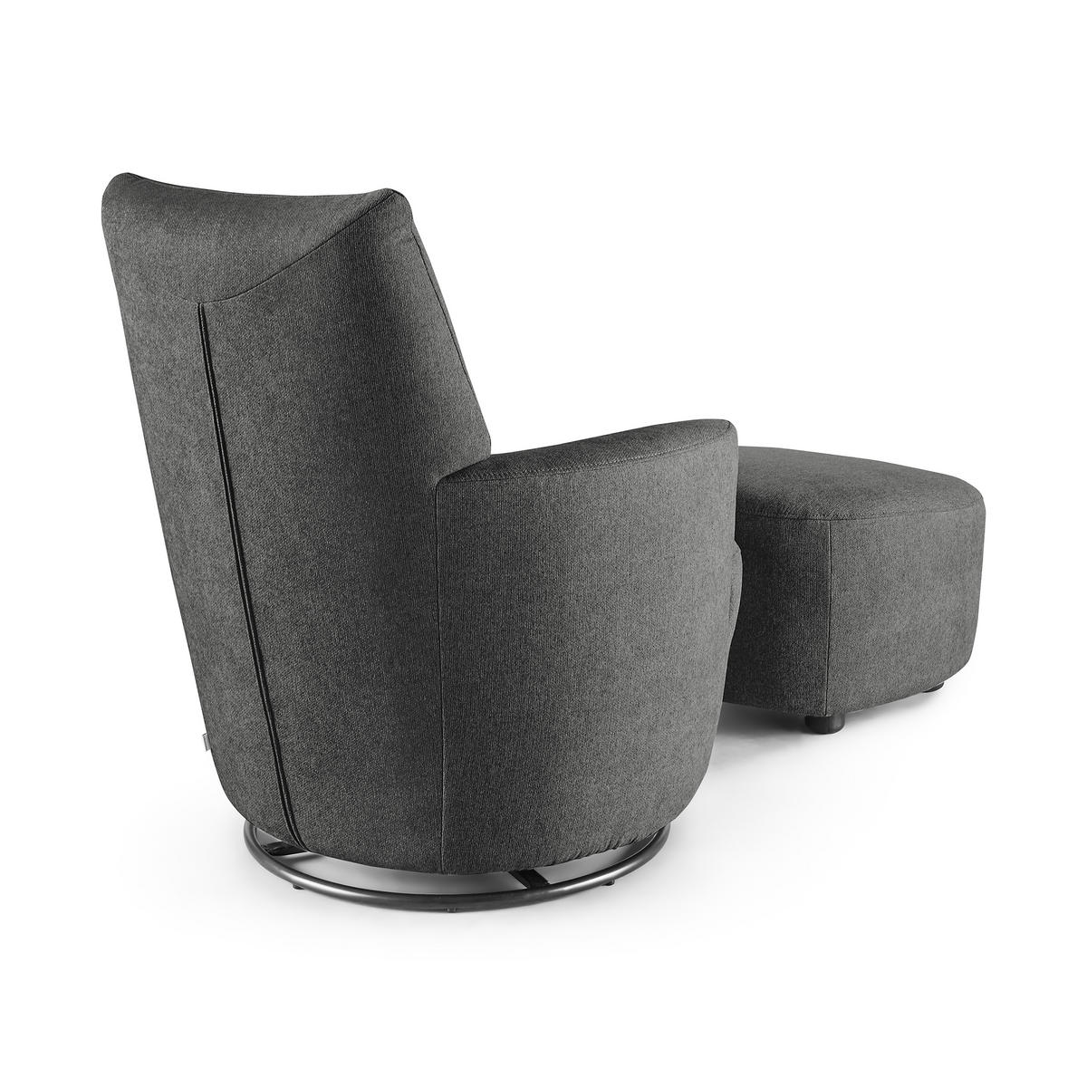 SESSEL Webstoff Graphitfarben    - Graphitfarben/Schwarz, Design, Textil/Metall (80/96/88cm) - SetOne by Musterring