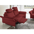 3-SITZER-SOFA Latina in Echtleder Bordeaux   - Bordeaux/Alufarben, Design, Leder/Metall (190/82/99cm) - Dieter Knoll