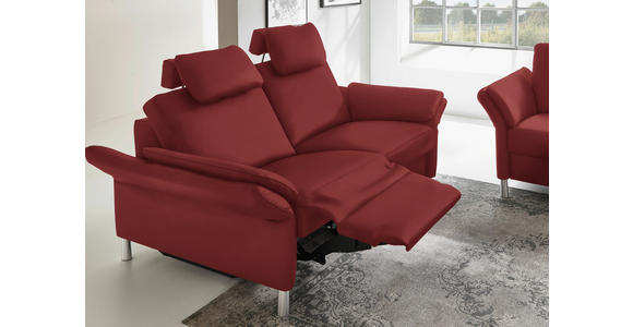 3-SITZER-SOFA Latina in Echtleder Bordeaux   - Bordeaux/Alufarben, Design, Leder/Metall (190/82/99cm) - Dieter Knoll