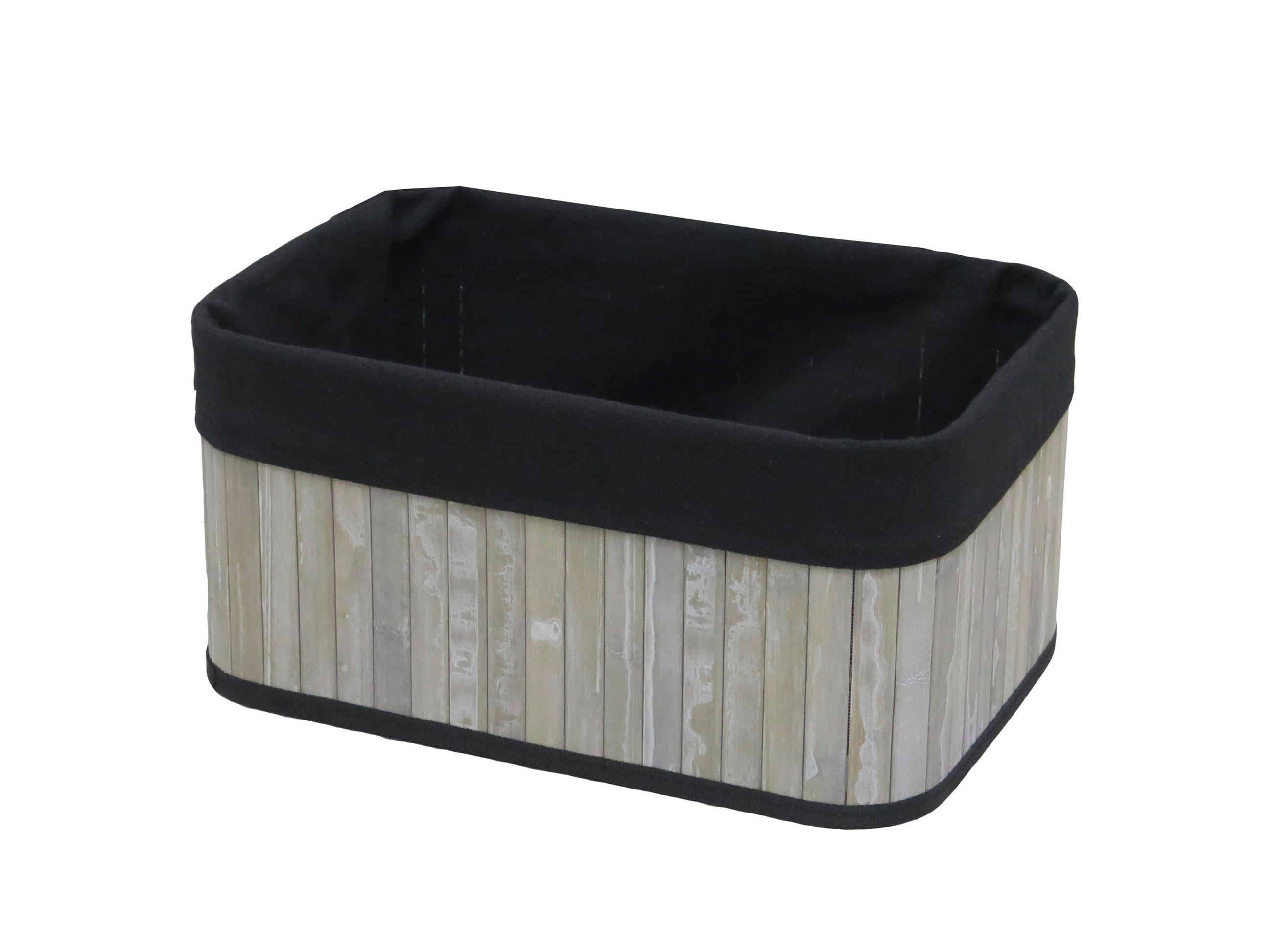 REGALKORB 32/22/15 cm   - Schwarz/Grau, Basics, Holz/Textil (32/22/15cm) - Ambia Home