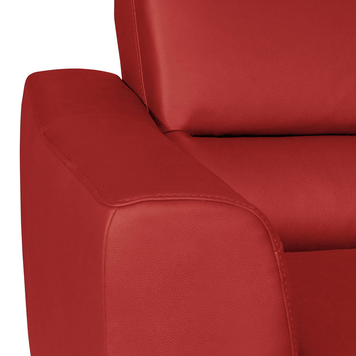 ECKSOFA in Lederlook Echtleder Rot  - Chromfarben/Rot, Design, Leder/Textil (241/168cm) - Livetastic