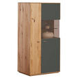 HIGHBOARD  in 75/139/40 cm  - Eichefarben/Schwarz, Design, Glas/Holz (75/139/40cm) - Waldwelt
