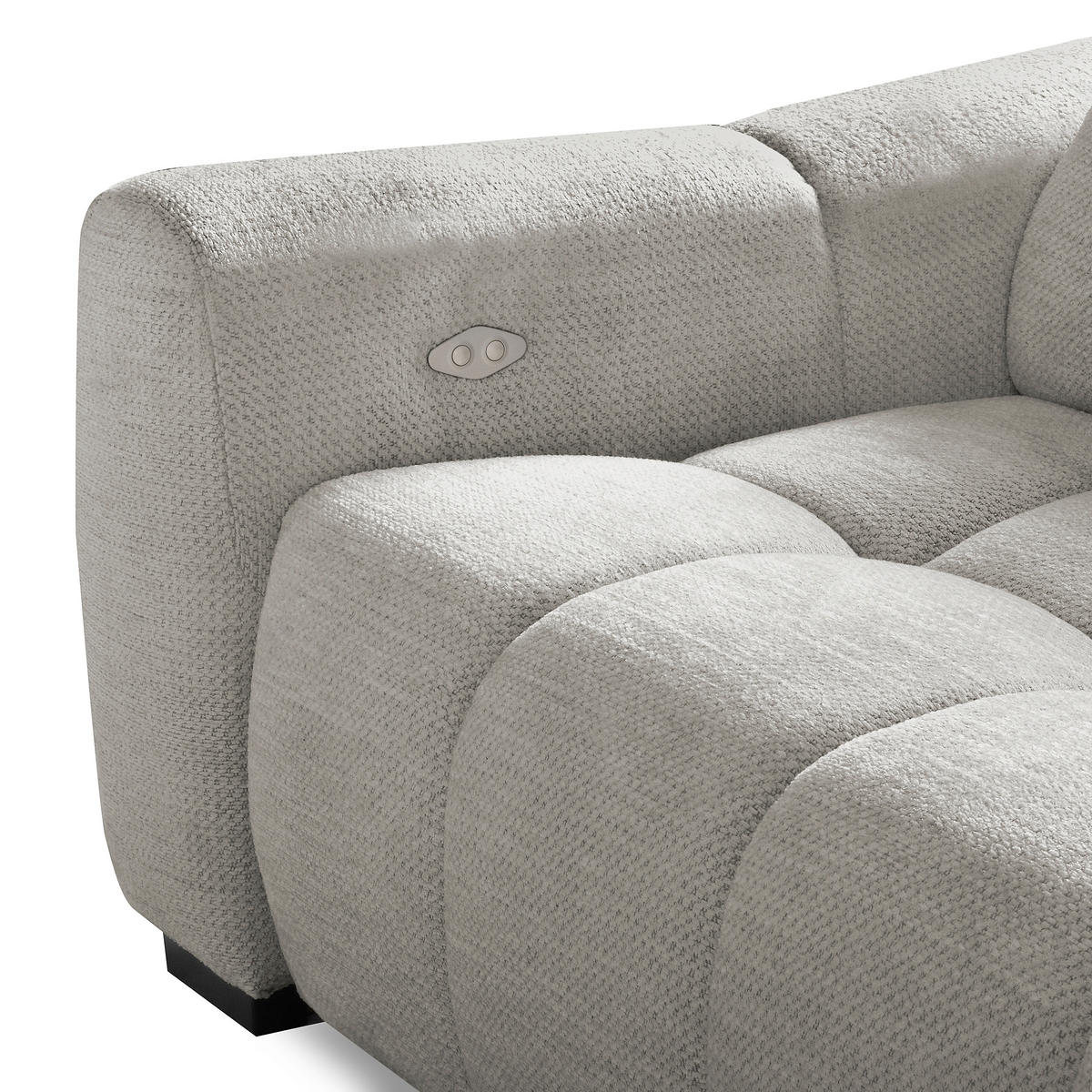 ECKSOFA  Webstoff Greige  - Greige/Schwarz, Design, Kunststoff/Textil (274/177cm) - Livetastic