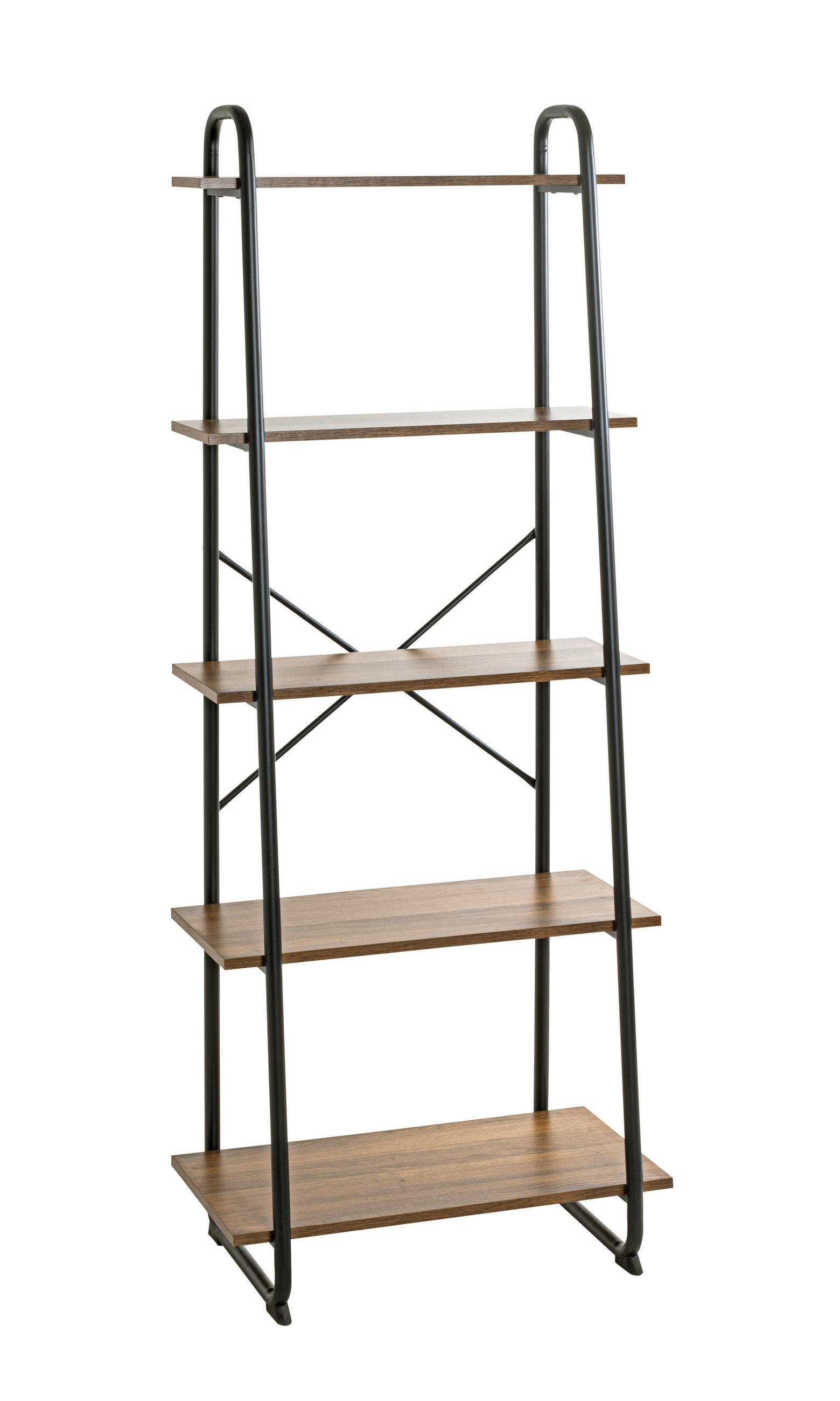 REGAL 60/164/36 cm črna, barve hrasta  - črna/barve hrasta, Moderno, kovina/leseni material (60/164/36cm) - Carryhome