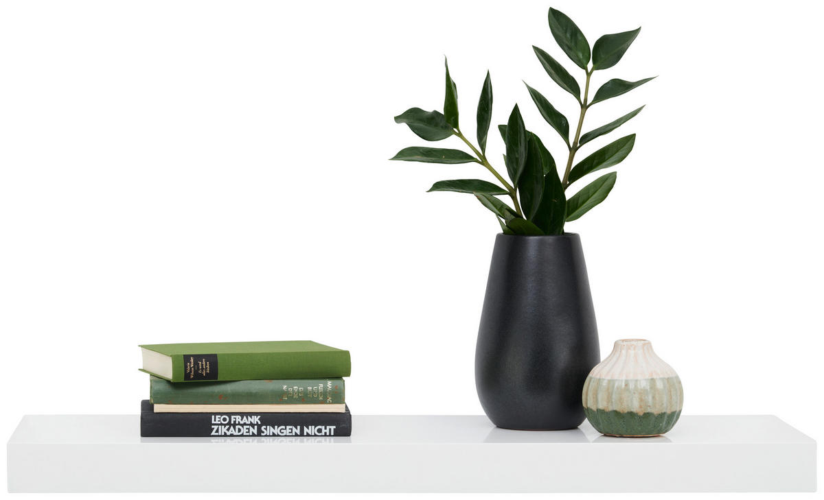 WANDBOARD Weiß Hochglanz  - Weiß Hochglanz, Basics, Holzwerkstoff (80/5/25cm) - Xora