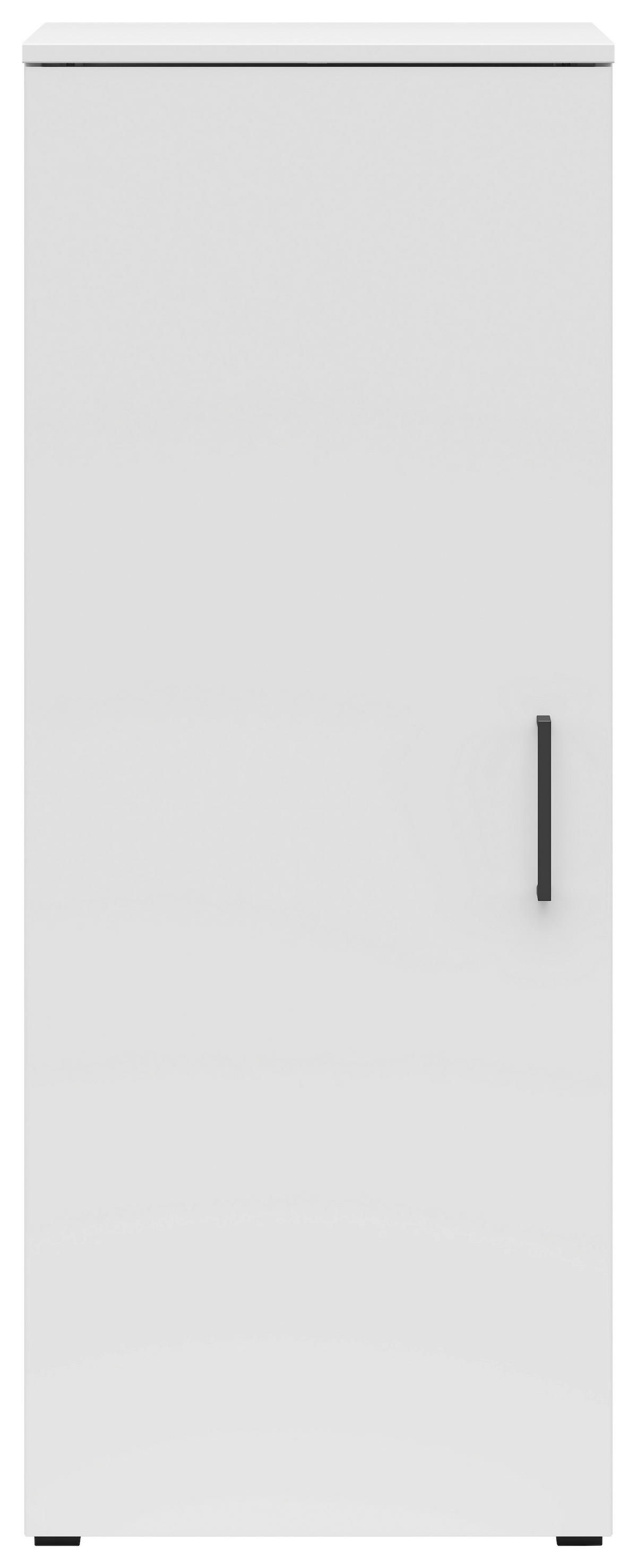 KOMODA, bílá, 45/115/40 cm - bílá/černá, Moderní, kompozitní dřevo/plast (45/115/40cm) - Carryhome