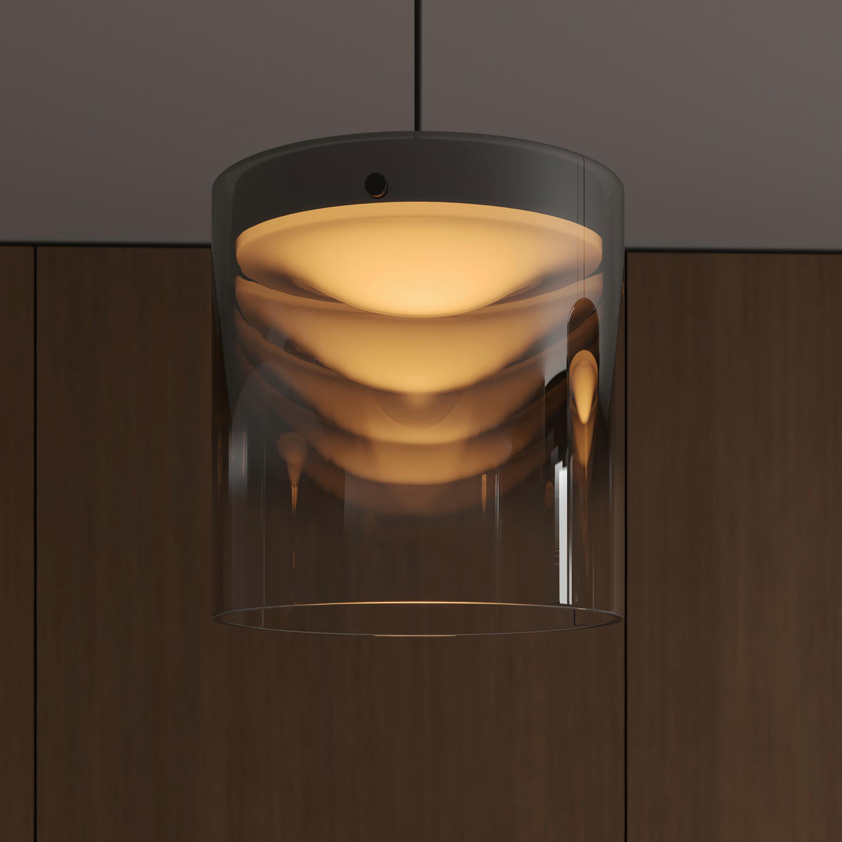 ZÁVESNÉ LED SVIETIDLO, 100/20/180 cm  - čierna, Design, kov/sklo (100/20/180cm) - Dieter Knoll
