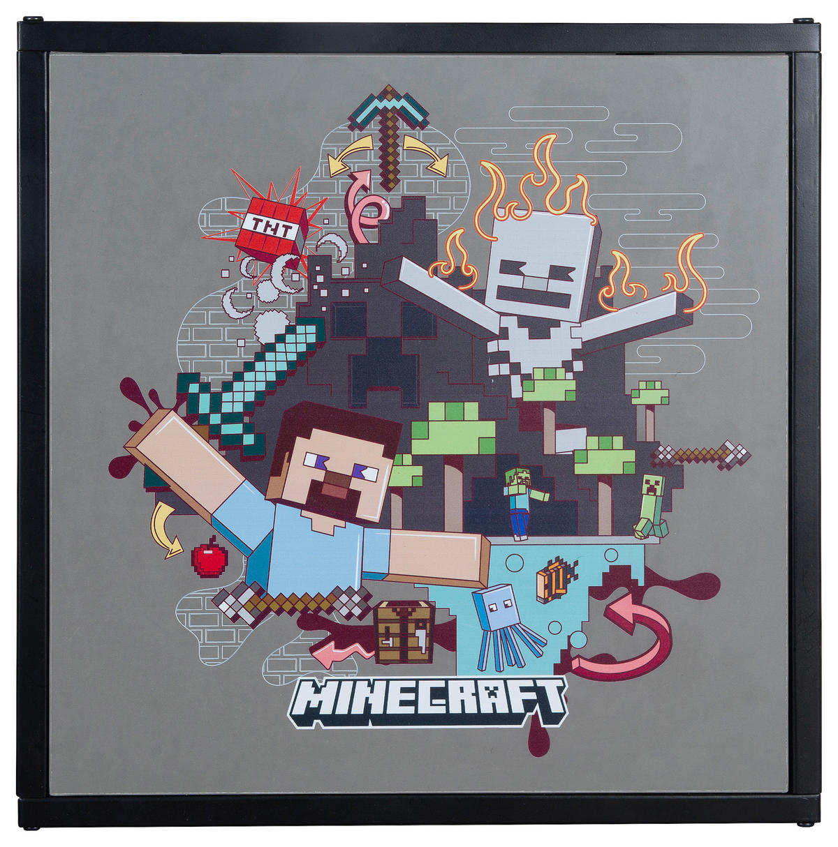 BEISTELLTISCH in Metall, Holzwerkstoff 45/45/48 cm  - Schwarz, MODERN, Holzwerkstoff/Metall (45/45/48cm) - Minecraft